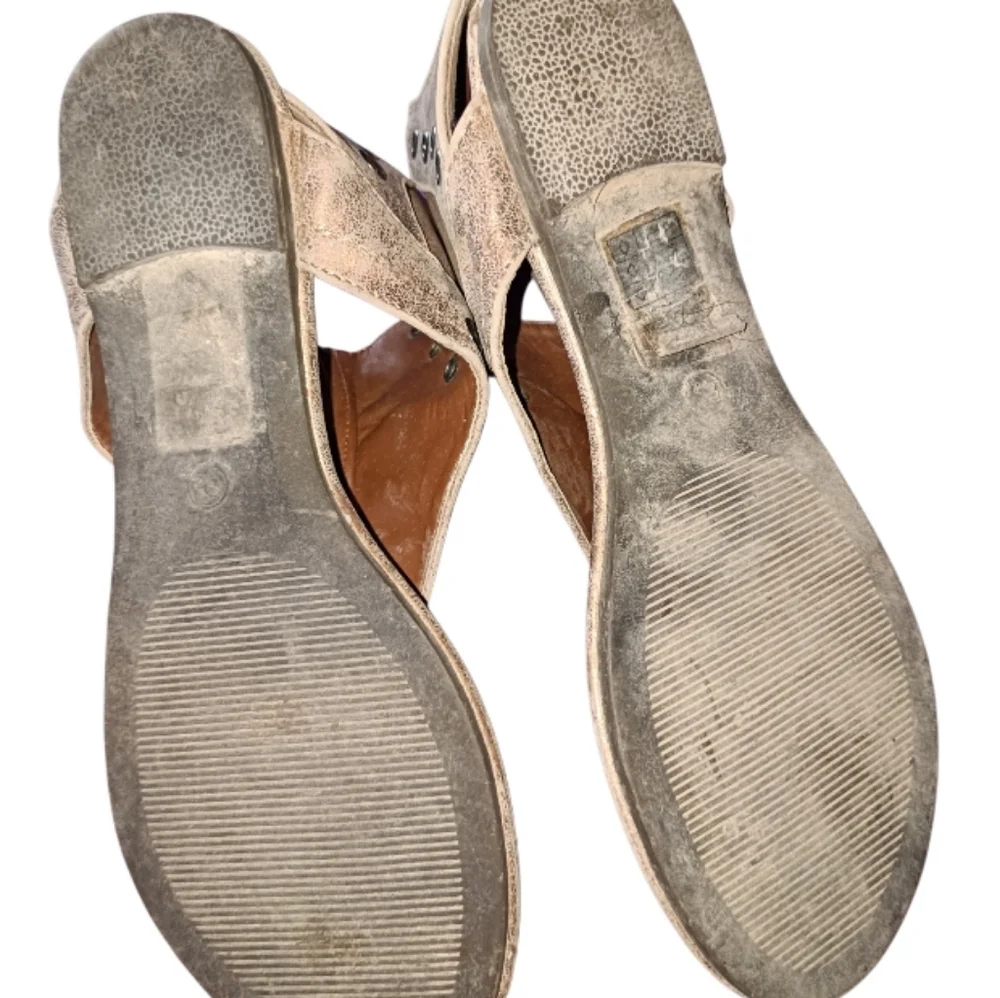 4/$15 Brown Faux Leather Women's Sandals Sz 6.5